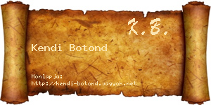 Kendi Botond névjegykártya